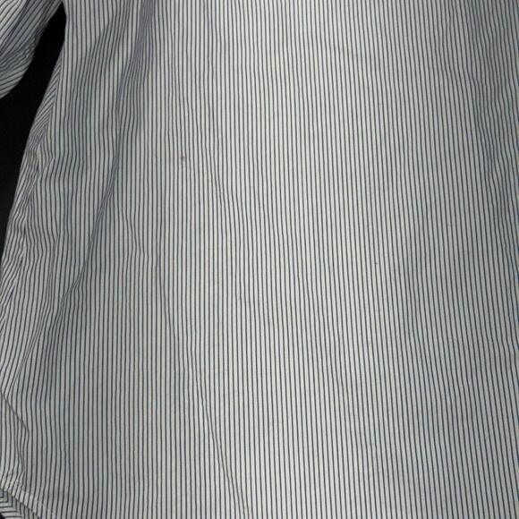 Babaton Aritzia Cold Shoulder Blue Stripe Preppy Quiet Luxury Designer Blouse M - Picture 3 of 14